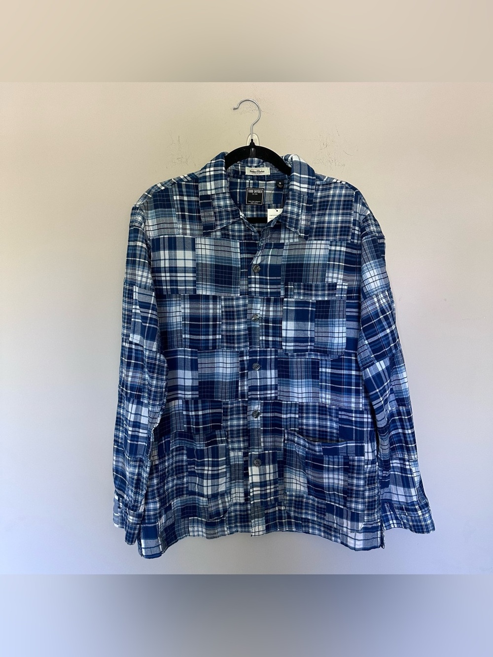 Todd Snyder Blue & White Plaid Men's Top